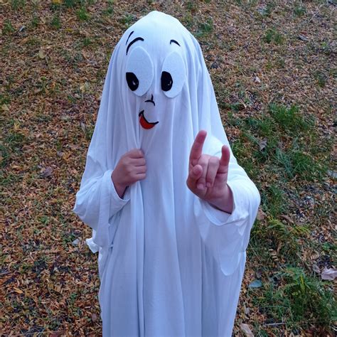 Ghost Halloween Costume For Kids,Halloween White Ghost Cloak For Girl Boy Halloween Spooky Trick ...