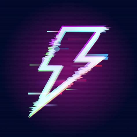 Free Vector | Glitch abstract lightning logo