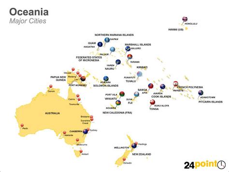 Oceania Major Cities Map - Decisoes Extremas