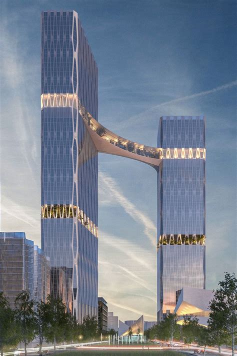 william / kaven's proposal for portland development includes two connected skyscrapers ...