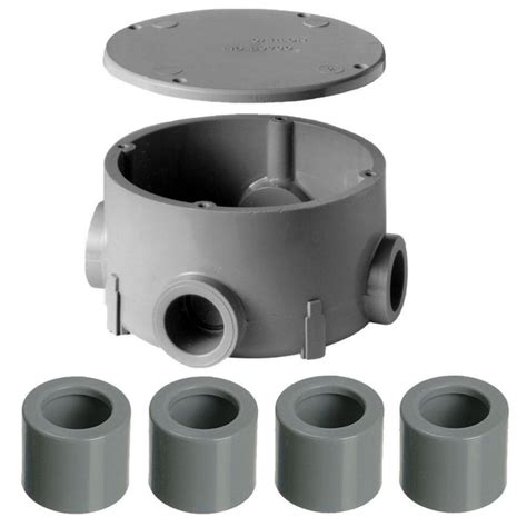 Carlon 3/4 in. PVC Type-X Round Junction Box with Cover-E970CDE-CTN - The Home Depot