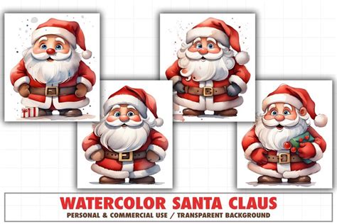 Watercolor Santa Claus illustration