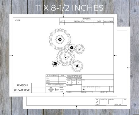 Printable Engineering Drawing, Schematic or Blueprint Template, Sheets ...