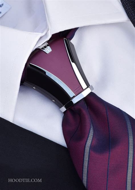 HOODTIE - "Haston II" The Luxury Tie Accessory, Burgundy & Black | Mens fashion:__cat__, Luxury ...