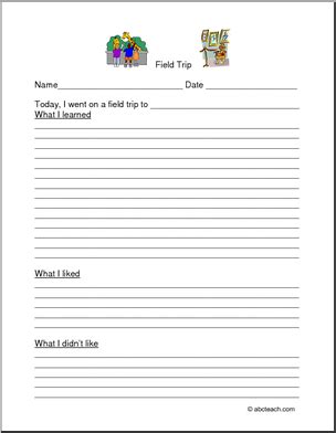 Field Trip worksheets- Activities for Homeschool and Parents | abcteach | Homeschool field trips ...