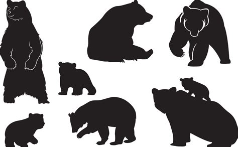 Silhouette Family, Animal Silhouette, Silhouette Free, Bear Paw Tattoos, Bear Stencil, Bear Logo ...