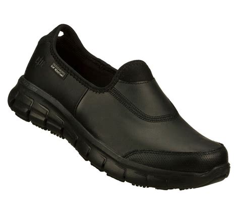 76536 Black Skechers Shoes Women Memory Foam Work Flex Relax Fit Slip Resistant | Clothing ...