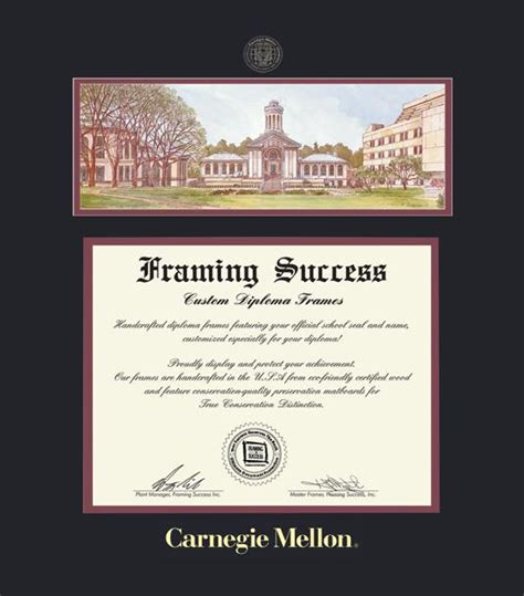 Custom Diploma Frames & Certificate Frames - Framing Success: Carnegie Mellon U. Diploma (1/01 ...