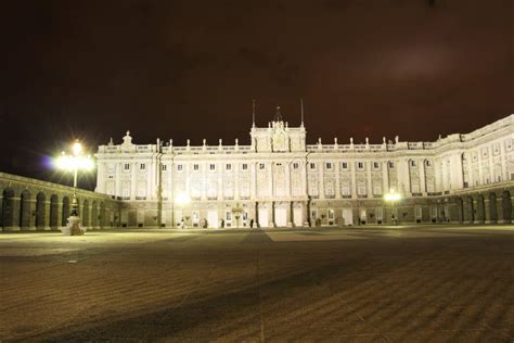 Royal Palace Of Madrid, Spain At Night Stock Image - Image of palacio ...