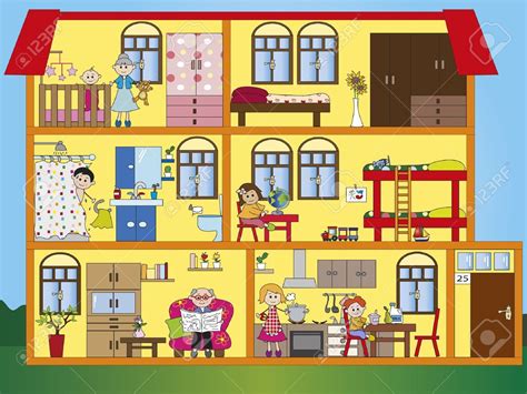 interior house with family | House clipart, Cartoon house, Clip art