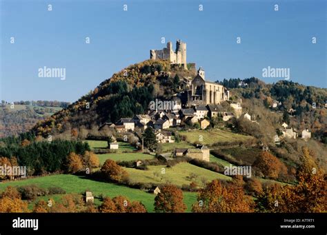 France, Aveyron, Najac village, castle of the Counts of Toulouse ...