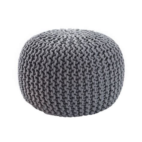 Visby Gray Textured Round Pouf - (Shipping Mid May 2021) | Pouf, Ottoman, Jaipur living