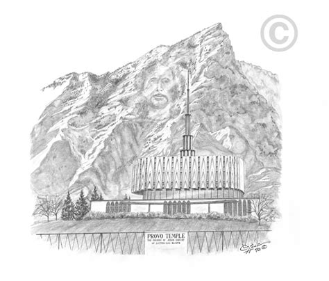 Provo Utah Temple - Sketch in LDS Temple Prints on LDSBookstore.com