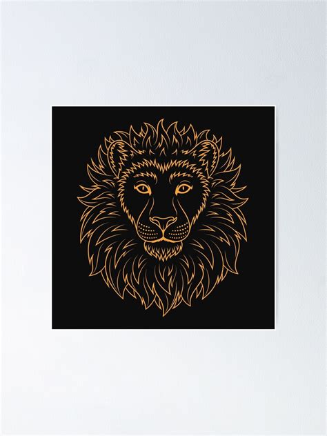 "Golden lion. Outline silhouette" Poster for Sale by artskill2k17 ...