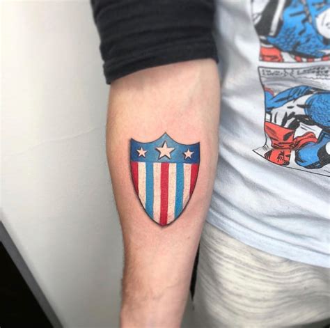 Captain America Shield Hon Tattoo | Captain america tattoo, Tattoos, Shield tattoo