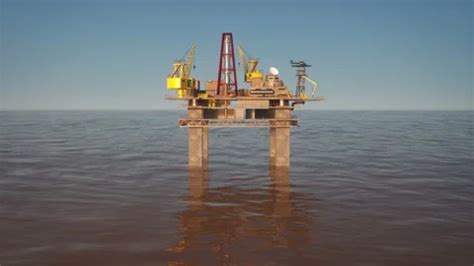 3d Animation of an oil drilling platform | Stock Video | Pond5