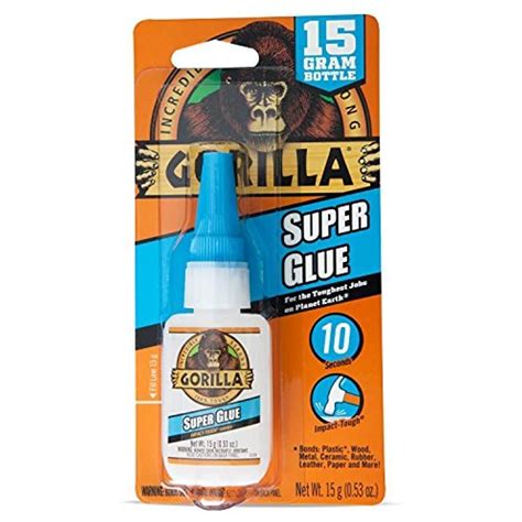 Gorilla Super Glue Waterproof Taughest Bonds Plastic, Wood, Metal, 15 ...