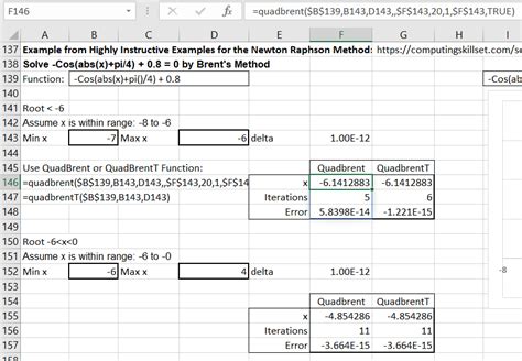 Newton-Raphson and Brent’s Method – Solver examples | Newton Excel Bach, not (just) an Excel Blog