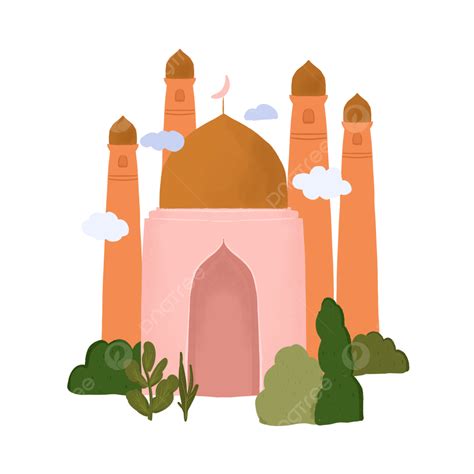Hand Drawn Mosque Hd Transparent, Mosque Hand Drawn Illustration, Pink, Tower, Castle PNG Image ...