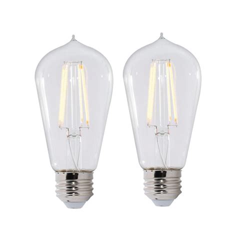 Bulbrite 60W Equivalent Warm White Light ST18 Dimmable LED Filament Light Bulb (2-Pack)-861424 ...