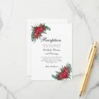 Poinsettia Red Wedding Reception Enclosure Card | Zazzle