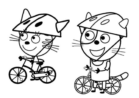 Kid-E-Cats coloring pages 39 – Having fun with children