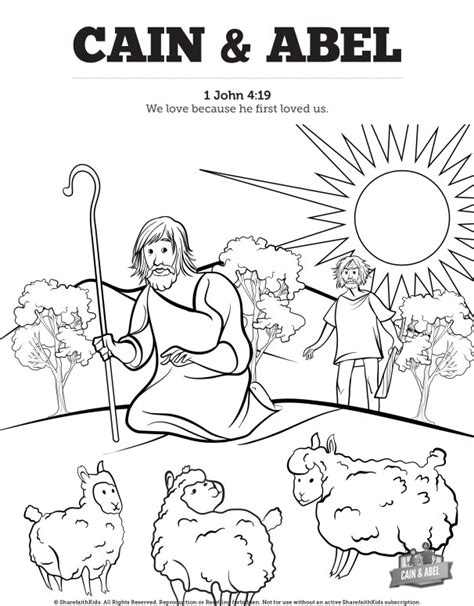 Cain and Abel Bible Coloring Pages | Clover Media