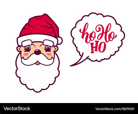 Santa claus cute face says ho ho ho Royalty Free Vector