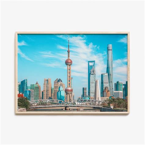 Shanghai Colorful Poster Print Horizontal, Shanghai Photo Wall Art ...