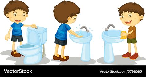 Boy and toilet Royalty Free Vector Image - VectorStock