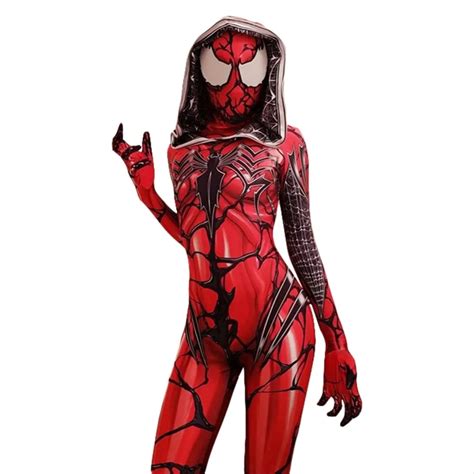 Gwen Spider Costume Dye sub Printing Suit Gwen Stacy Red Venom Gwen ...