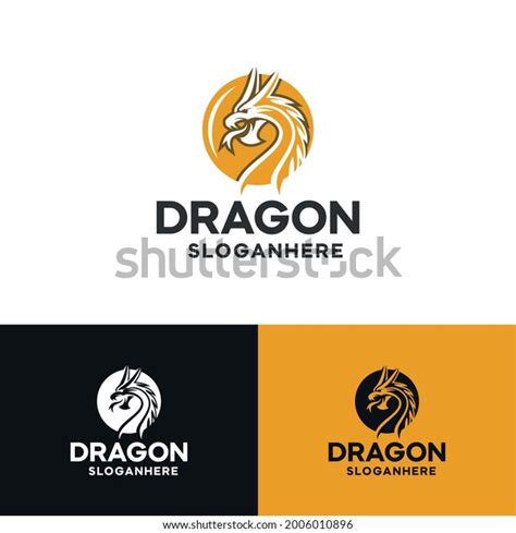 Radiating Yellow Dragon Logo Design Stock Vector (Royalty Free ...