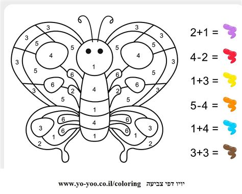 צביעה עם מספרים פרפר - יויו דפי צביעה