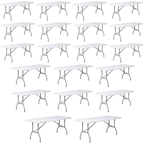 Buy 20 Pack 6-feet X 30" Heavy-Duty Granite White Plastic Folding Table ...