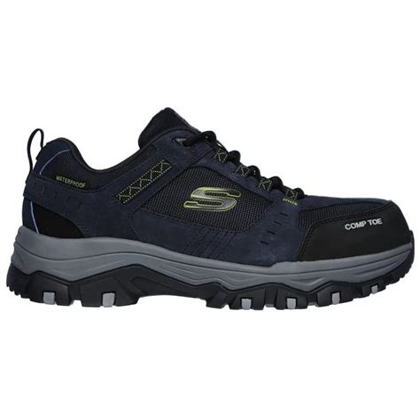 Skechers Men's For Work Greetah Navy & Black Composite Toe Work Shoe by ...