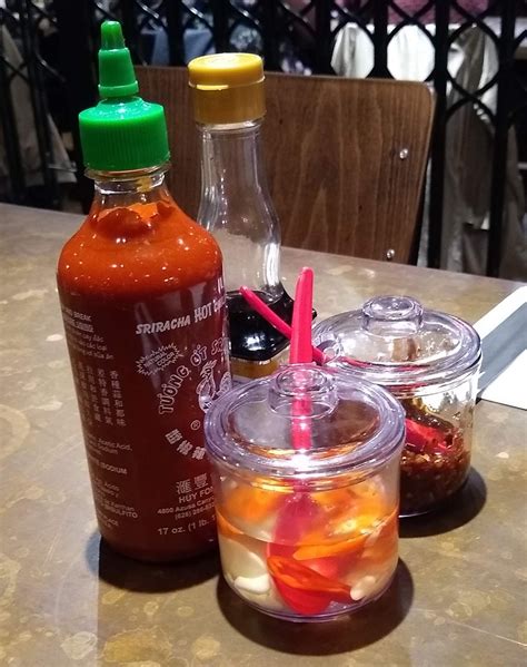 Table Sauces - Pho Cardiff | Sriracha sauce Fish sauce Garli… | Flickr