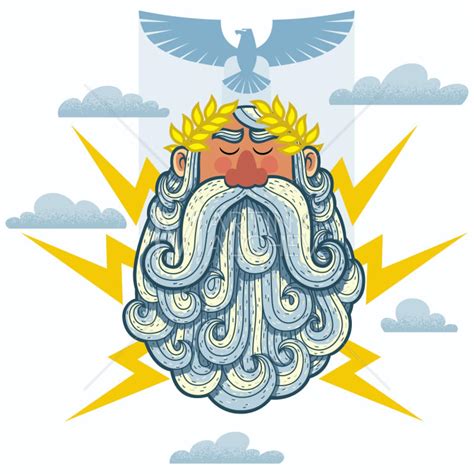 Zeus Vector Cartoon Illustration. Jupiter God Deity - Etsy