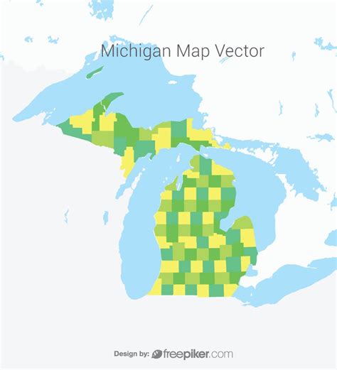 Freepiker | michigan map colorful vector design