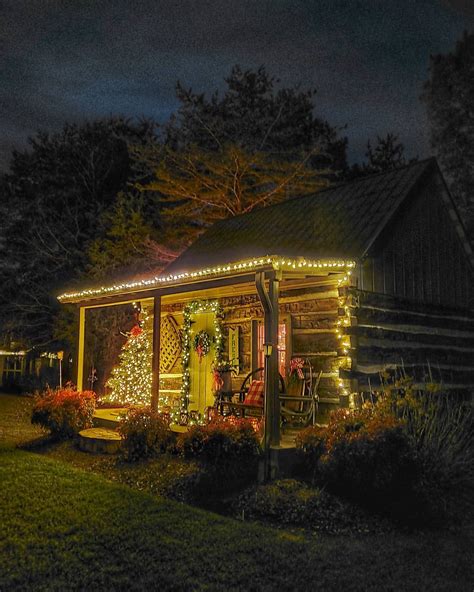 My little log cabin decorated for Christmas is always magical for me. I love all the lights and ...