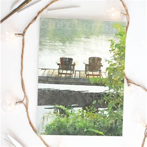 Rustic Lake House Art Print Lake House Home Decor Watercolor