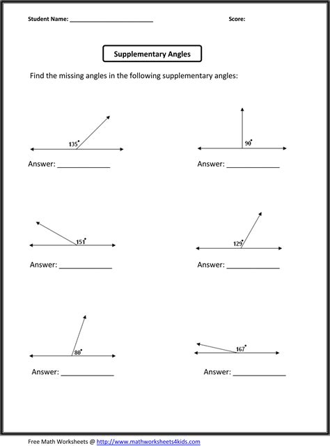 Adding And Subtracting Angles Worksheet 4Th Grade