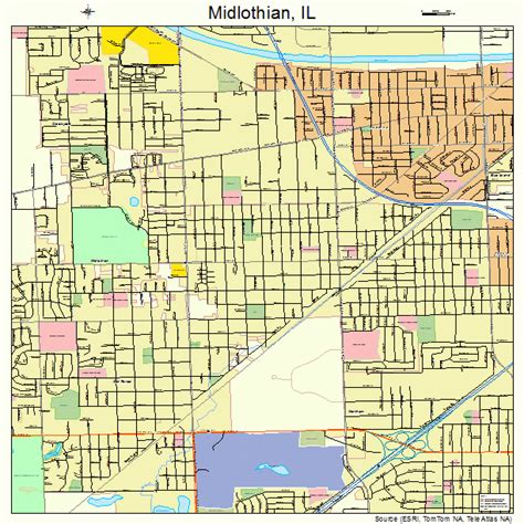 Midlothian Illinois Street Map 1748892