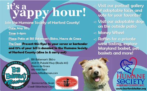 Yappy Hour Flyer - The Humane Society of Harford County