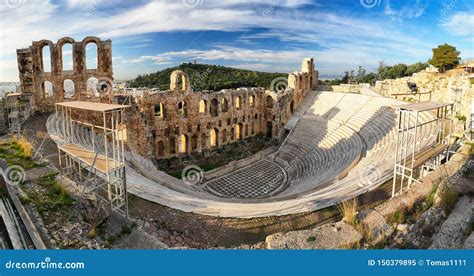 Athens - Ruins of Ancient Theater of Herodion Atticus in Acropolis ...