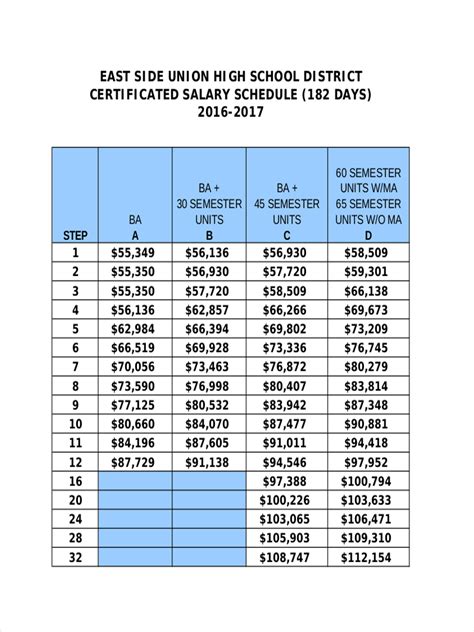 Salary Scale Template