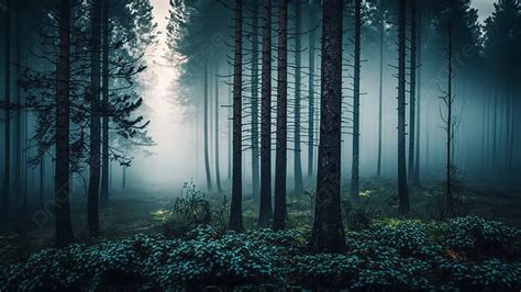 Forest Fog Realistic Background, Heavy Fog, Forest, Forest Fantasy Background Image And ...