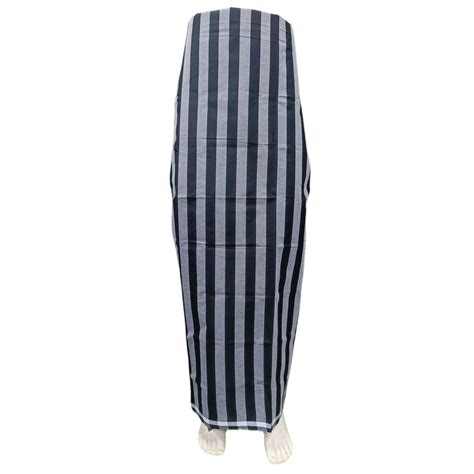 Grey & Black Striped Lungi - Munshi Lungi