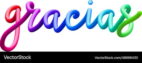 Thank you on spanish fluid 3d twist text made Vector Image