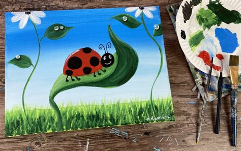 Ladybug Painting - Step By Step Tutorial - With Video