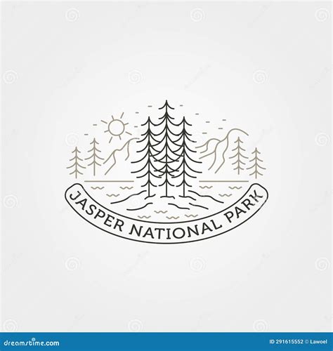 Jasper National Park With Pines Logo Vector Symbol Illustration Design ...